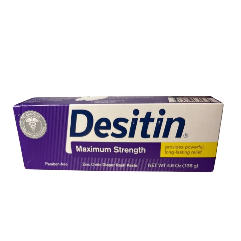 Desitin Maximum Strength Zinc Oxide Diaper Rash Paste 4.8 Oz Paraben-Free